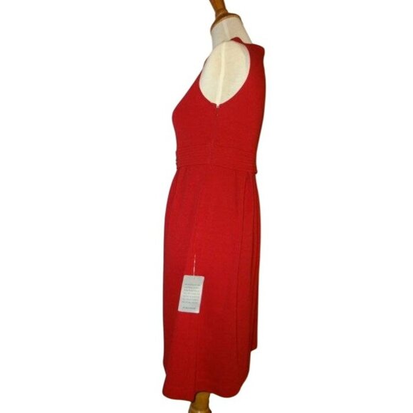 🆕 MUSE Classic Ponte Knit Dress Red 6 - Picture 7 of 10